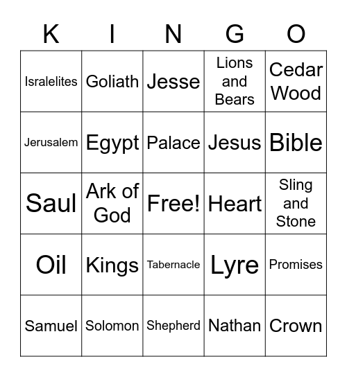 Kingo Bingo Card