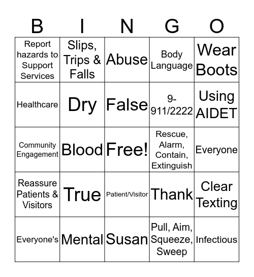 HFM Volunteer Annual Education Bingo Card