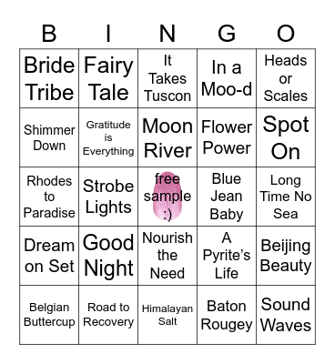 Sparkly Color Street Bingo! Bingo Card