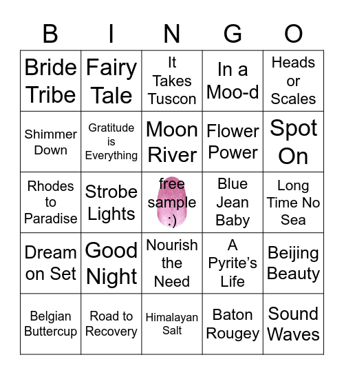 Sparkly Color Street Bingo! Bingo Card