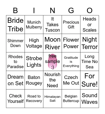 Sparkly Color Street Bingo! Bingo Card