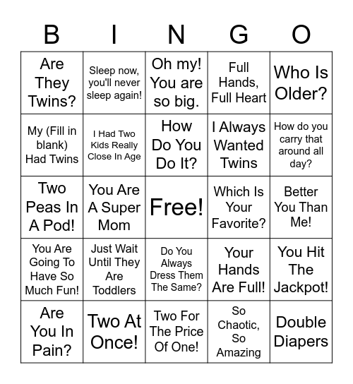 TWINGO! Bingo Card