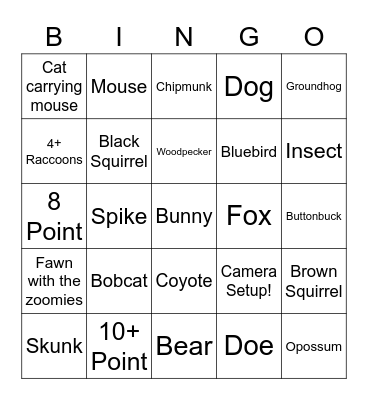 Photo Tagging Bingo Card