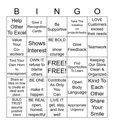 WAG BINGO  Bingo Card