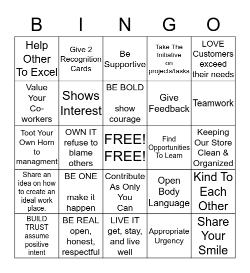 WAG BINGO  Bingo Card