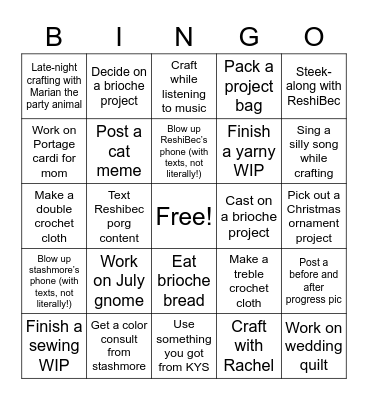 alexandy’s bingo card Bingo Card