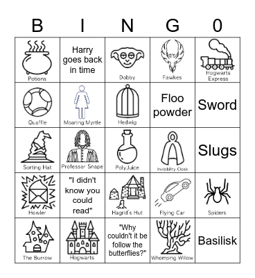 Harry Potter and the Chamber of Secrets Bingo Card