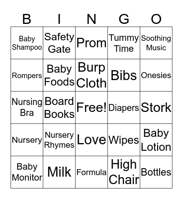 BABY Bingo Card