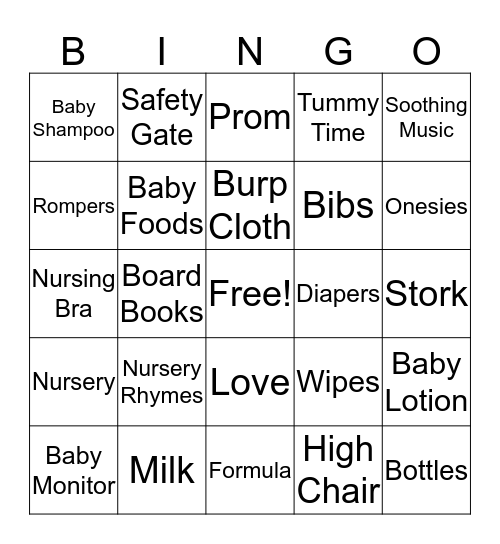 BABY Bingo Card