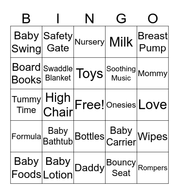 BABY Bingo Card