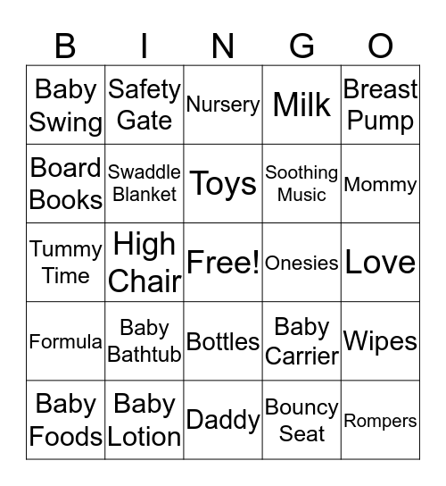 BABY Bingo Card