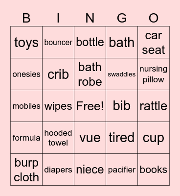 Baby Bingo Card