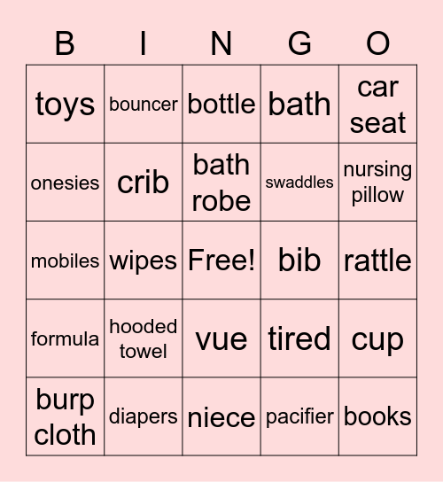 Baby Bingo Card