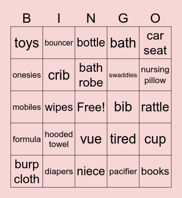 Baby Bingo Card