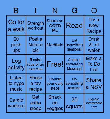 Week 1 Bingo Card