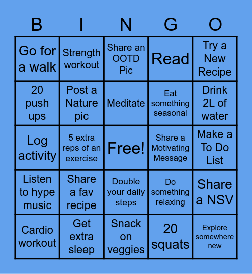 Week 1 Bingo Card