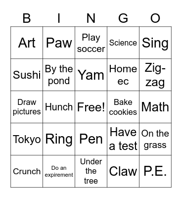 C4 Lesson 14 Bingo Card