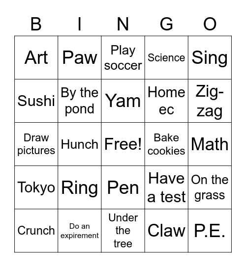C4 Lesson 14 Bingo Card