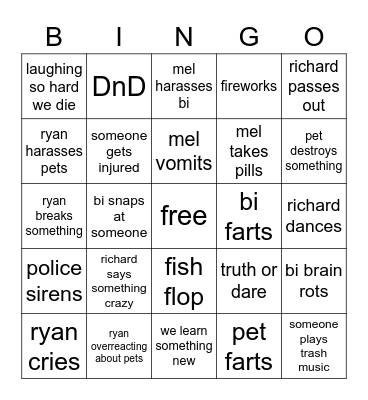 rychard bingo Card