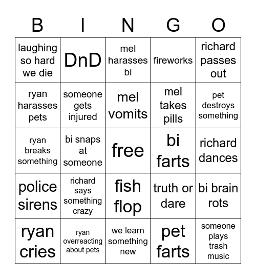 rychard bingo Card