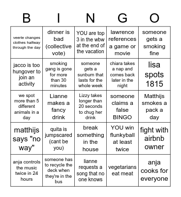 Church Mansion Bingo! Bingo Card