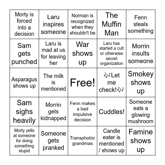 Waterdeep (Skyler) Bingo Card