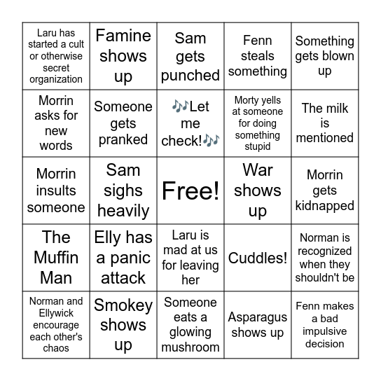 Waterdeep (Katt) Bingo Card