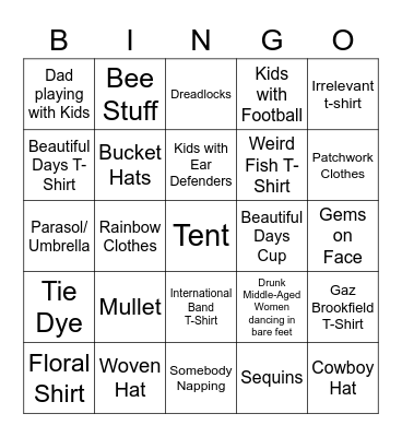 Jurassic Fields Bingo Card