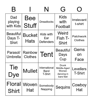 Jurassic Fields Bingo Card