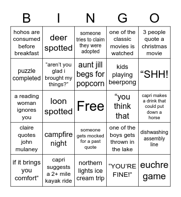 CICERO ADKS 2022 Bingo Card