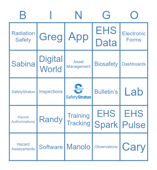 SafetyStratus Bingo Card