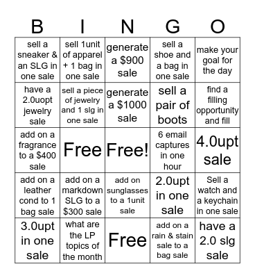 Jet, Set...GO! Bingo Card