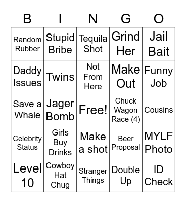 Stampede Bingo Card