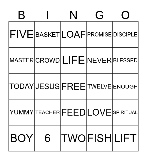 HUNGRY FOR GOD Bingo Card