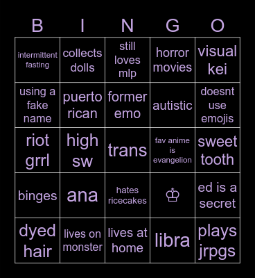 𝐥𝐢𝐥𝐲 【𝐫𝟎𝐳𝐞𝐧𝐜𝐚𝐥𝐬】 Bingo Card