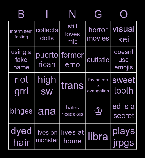 𝐥𝐢𝐥𝐲 【𝐫𝟎𝐳𝐞𝐧𝐜𝐚𝐥𝐬】 Bingo Card