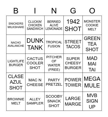 SERVER BINGO Card