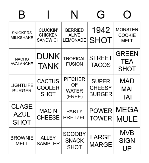 SERVER BINGO Card