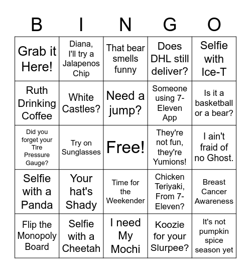 7-Eleven Scavenger Hunt Bingo Card