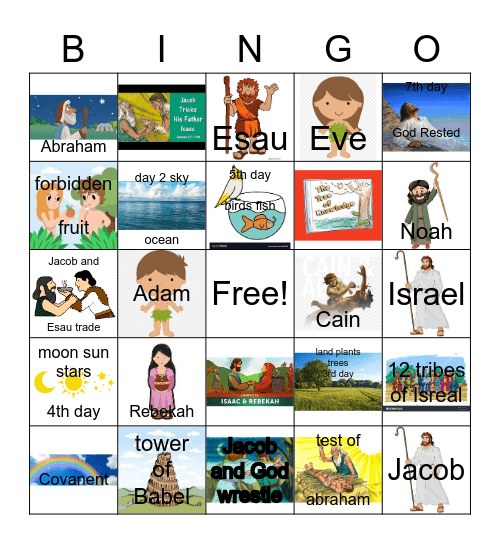 GENESIS Bingo Card