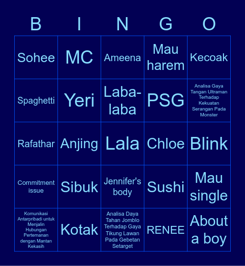 JOSÉ Bingo Card