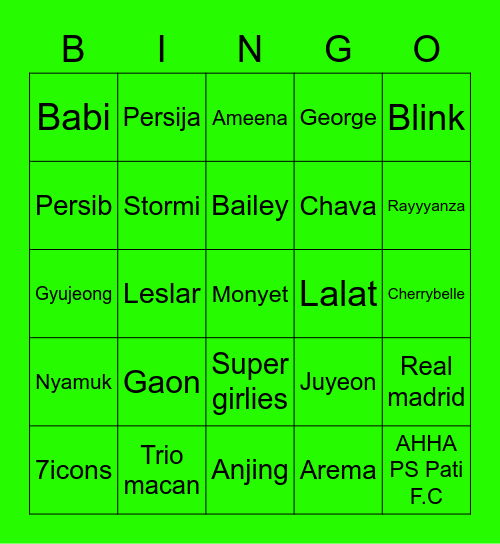 Hamba Allah Bingo Card