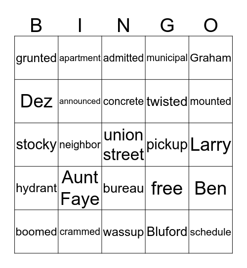 Search For Safety Bingo Card