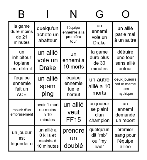 BINGO LOL DE YOONNS ! Bingo Card