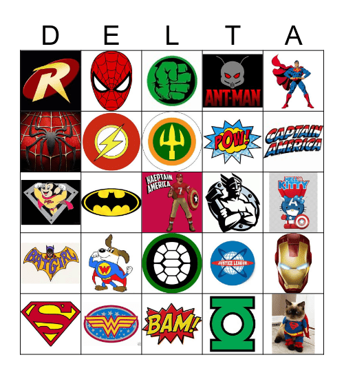 Superhero Bingo! Bingo Card