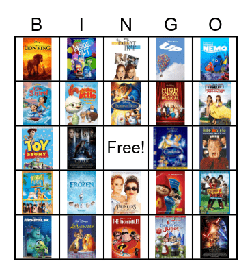 Movie Madness Bingo Card