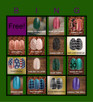 COLOR STREET FALL Bingo Card