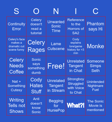 Sonic Sunday Bingo Card