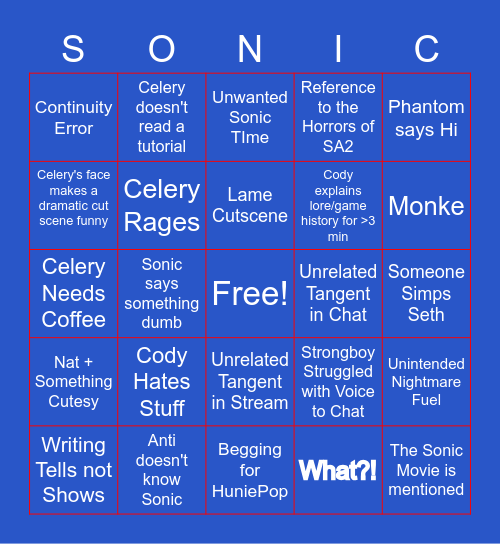 Sonic Sunday Bingo Card
