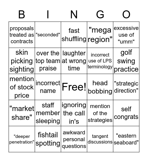 Anniversary Bingo Card